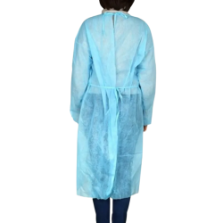 Surblouse jetable polypropylène bleue 35 g laminée x 100 unités