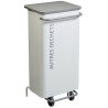 Poubelle de tri mobile couleur Blanc / Gris clair pour autres déchets 110 litres