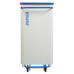 Poubelle de tri mobile couleur bleu pour déchet papier 110 litres