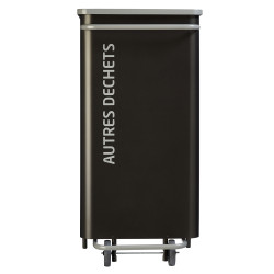 Poubelle de tri mobile couleur Gris / Gris clair pour autres déchets 110 litres