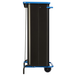 Poubelle de tri mobile couleur Bleu / Gris pour déchet papier 110 litres