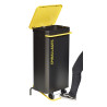 Poubelle de tri mobile couleur Jaune / Gris pour déchets emballages 110 litres