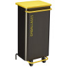 Poubelle de tri mobile couleur Jaune / Gris pour déchets emballages 110 litres