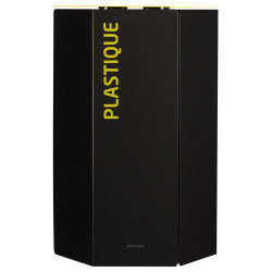 Poubelle de tri sélectif pour plastique 50L Gris / Jaune avec ou sans serrure