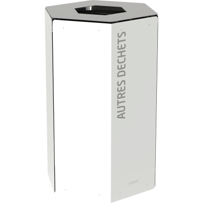 Poubelle de tri sélectif pour autres déchets 50L Gris / Blanc avec ou sans serrure