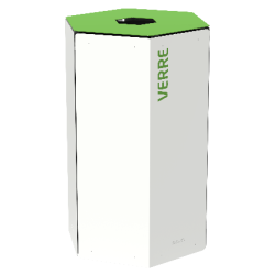 Poubelle de tri sélectif pour verre 50L Vert / Blanc avec ou sans serrure