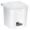 Poubelle plastique à pédale blanche 30L, 50L, 80L et 100L