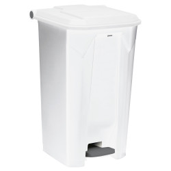 Poubelle plastique à pédale blanche 30L, 50L, 80L et 100L