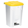 Poubelle plastique à pédale couvercle jaune 30L, 50L, 80L et 100L