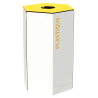 Poubelle de tri sélectif pour plastique 50L Blanc / Jaune avec ou sans serrure