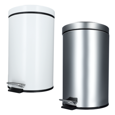 Poubelle métal 12L (INOX ou METAL BLANC)