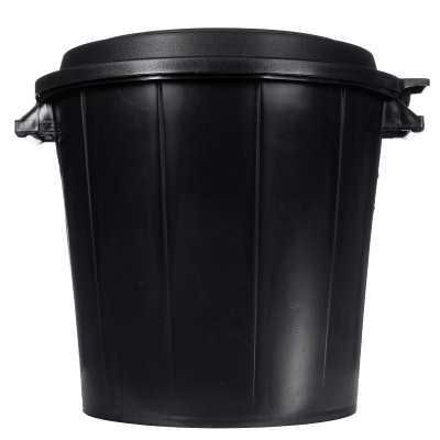 Poubelle noire 80L avec couvercle