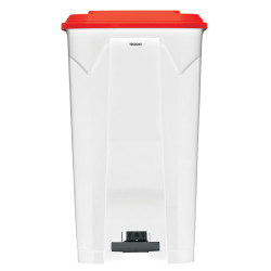 Poubelle plastique à pédale couvercle rouge 30L, 50L, 80L et 100L