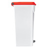 Poubelle plastique à pédale couvercle rouge 30L, 50L, 80L et 100L