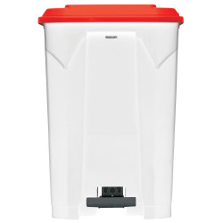 Poubelle plastique à pédale couvercle rouge 30L, 50L, 80L et 100L