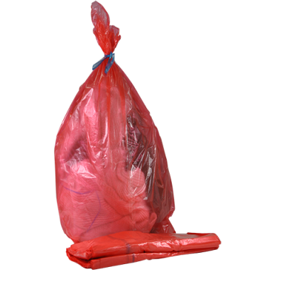 Sac hydrosoluble rouge eau froide pour linge contaminé