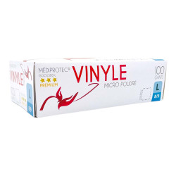 Gant VINYLE transparent légèrement poudré