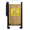 Poubelle extérieure à façade bois sur pied double compartiment - 2x60L - ARKEA