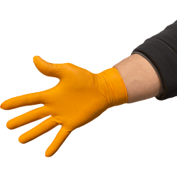 Gants nitrile orange non poudrés