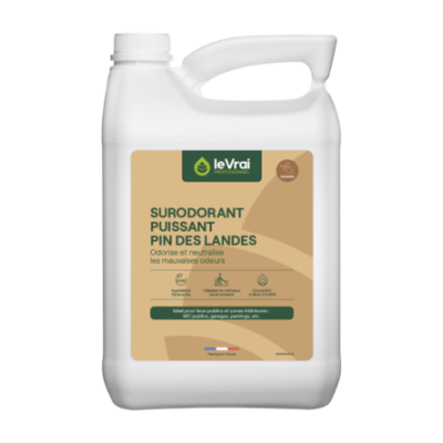 Nettoyant Désinfectant Surodorant Puissant pour Vide Ordures, Parfum Pin des Landes - 5L