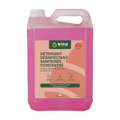 Nettoyant, Détartrant, Désinfectant Sanitaire Ultra Concentré, Parfum Bruyère Fleurie - 5L