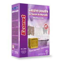 Lessive poudre linge ECONET 4kg savon de Marseille