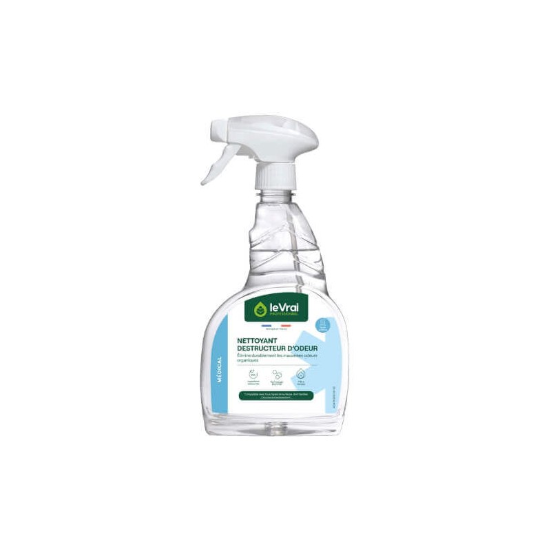 Nettoyant médical destructeur d’odeur 750ml à 5L Le Vrai