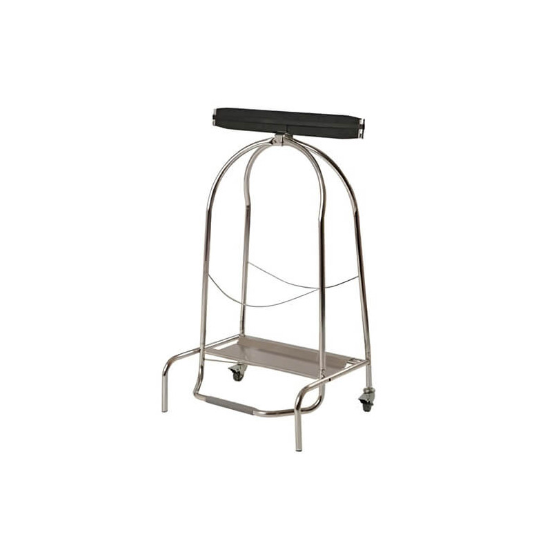 Porte sac à pinces poubelle 110L 2 roues/inox