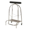 Porte sac à pinces poubelle 110L 2 roues/inox — vue 1