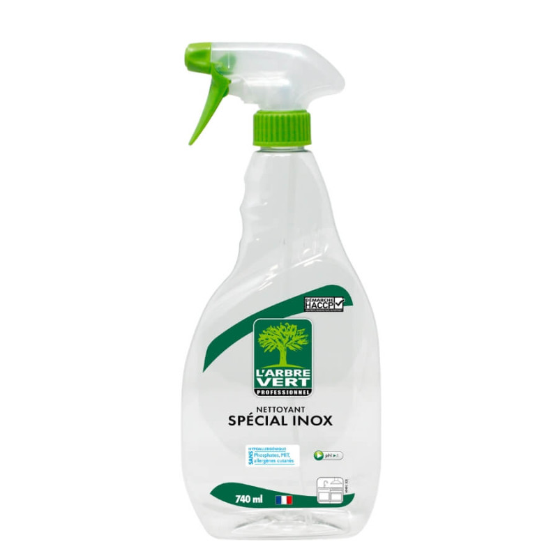 Nettoyant Spécial Inox Hypoallergénique L'Arbre Vert Spray 740 mL