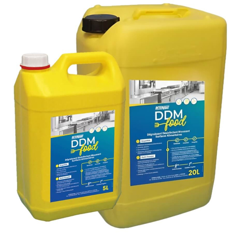 Détergent dégraissant désinfectant alcalin sans chlore actif DDM FOOD DETERQUAT