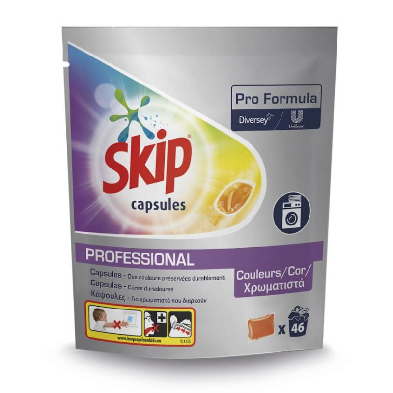 Lessive liquide en capsules Skip Pro Formula Couleur 46pc