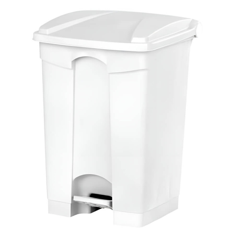 Poubelle à pédale alimentaire blanche 45L