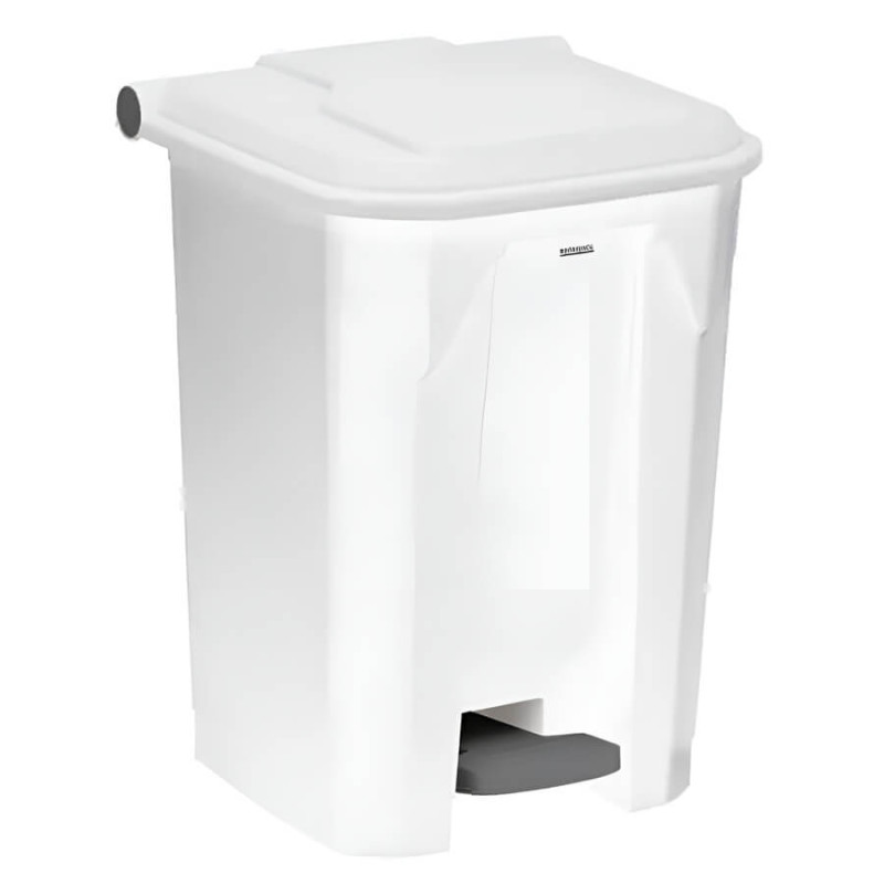 Conteneur poubelle plastique 45L blanc - compatible restauration collective