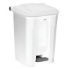 Conteneur poubelle plastique 45L blanc - compatible restauration collective — vue 1