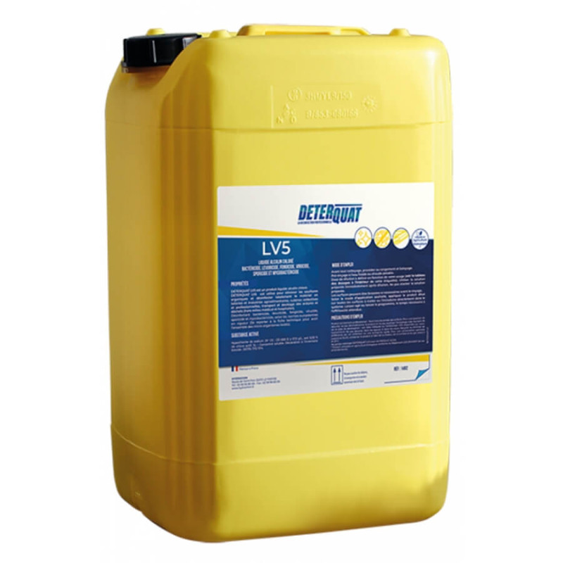 Nettoyant désinfectant DETERQUAT LV5 25Kg Agro-alimentaire Alcalin chloré non moussant