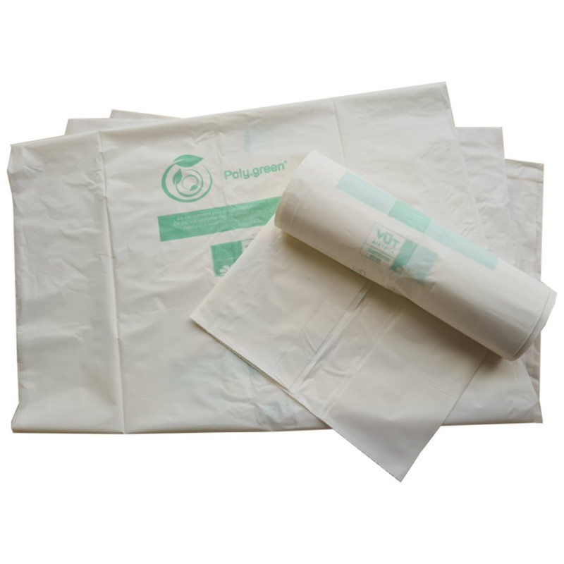 Sac poubelle compostable 130 L blanc - 40 µ - 100 unités