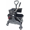 Chariot de nettoyage 2 seaux à presse latérale et panier — vue 1