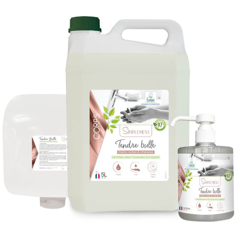 Gel lavant écologique 3-en-1 Ecolabel - mains, corps et cheveux
