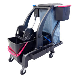 Chariot d'entretien des sols à plat BLACK avec presse
