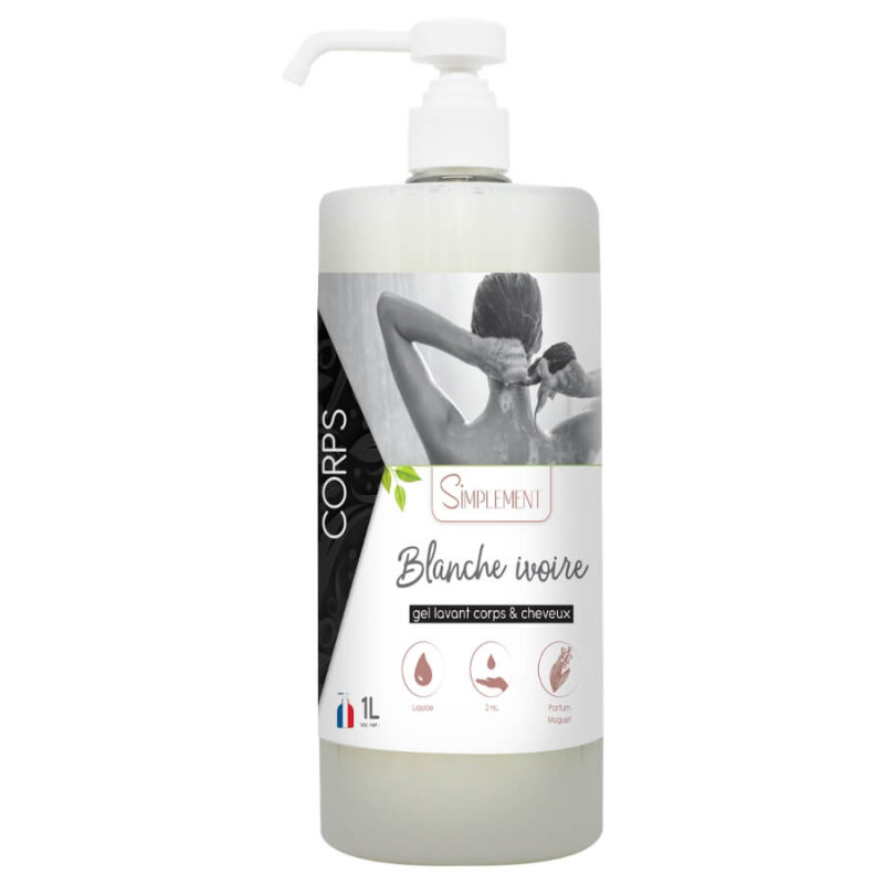 Gel lavant corps et cheveux Jasmin Coco - Flacon pompe 1L