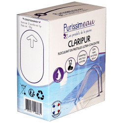 Pastille de filtration fine Claripur pour skimmer - étui de 12 doses de 11 g