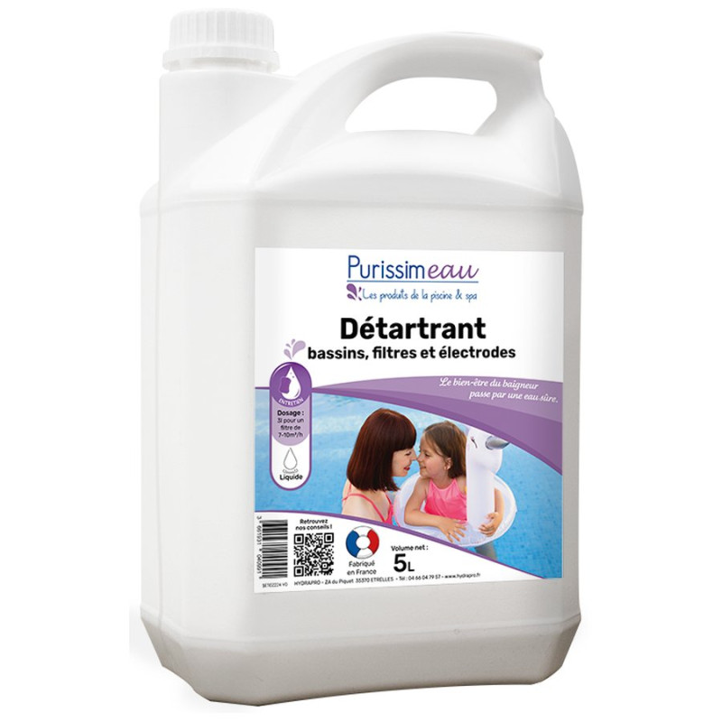 Anticalcaire écodétergent piscine bassin, filtre et cellule - bidon de 5 L