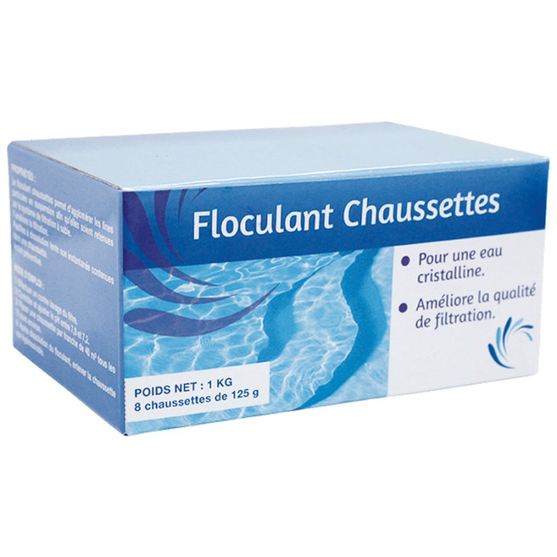 Clarifiant en chaussettes pour filtre à sable - étui de 8 doses de 125 g