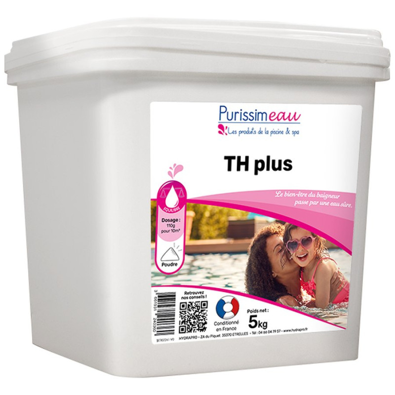 Correcteur de dureté TH plus en poudre pour eau de piscine trop douce - seau de 5 kg