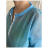 Blouse de travail bleue jetable zippée 40 g renforcée, 50 pièces — vue 2