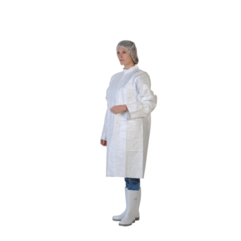 Blouse EPI catégorie III en Tyvek blanc, 3 poches et 5 pressions, 50 pièces