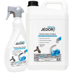Neutralisant d'odeur JEDOR aux huiles essentielles, spray 500 ml ou bidon 5 L