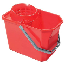 Seau essoreur rectangulaire 12 L rouge avec essoreur intégré - Guialto