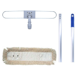 Ensemble de lavage à plat 60 cm : armature, frange coton et manche